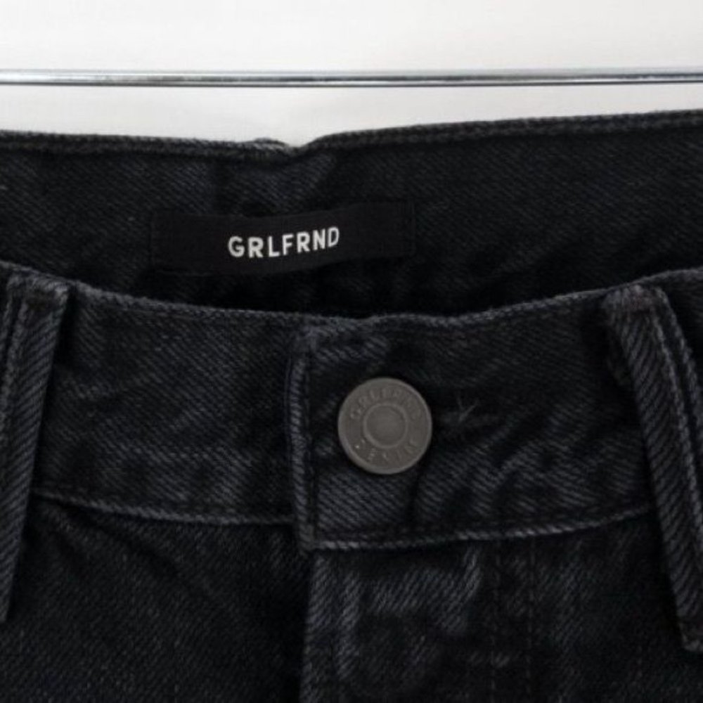 GRLFRND Black Karolina High Rise Skinny Jeans Raw Hem 100% Cotton Denim 27 New - Picture 5 of 11
